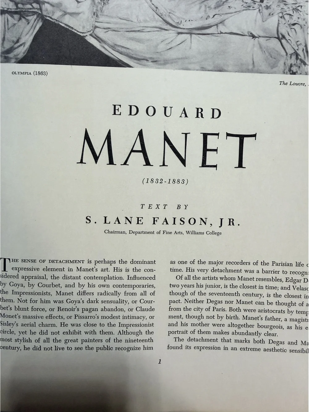 Manet: 16 Beautiful Full Color Prints Portfolio with Text by S. Lane Faison, Jr.